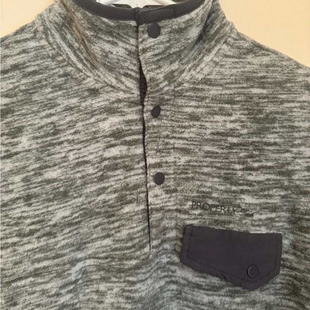 Properly Tied Boys Nova Fleece Pullover Grey NWT Size Youth Large YL Preppy